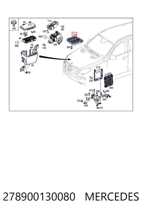 Електронний блок керування двигуном A2789001300 Mercedes