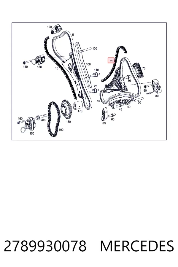 Ланцюг ГРМ, права Mercedes A2789930078 ціна, від 104.01 USD