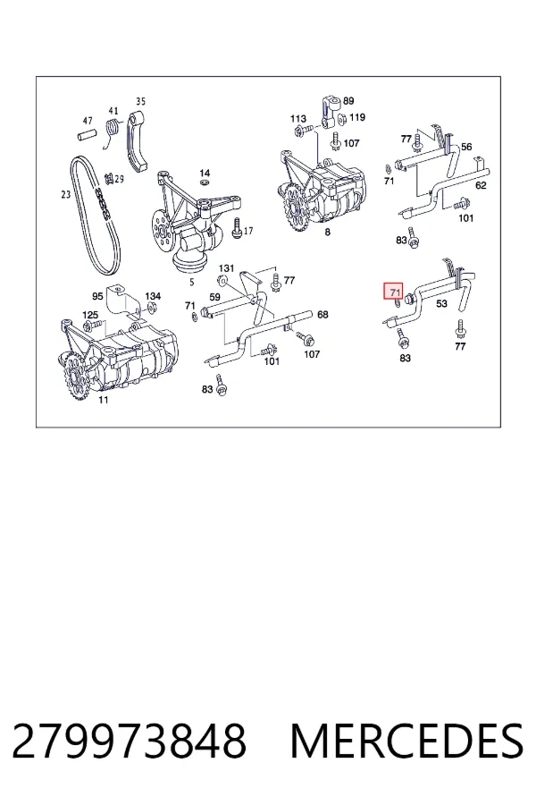 A0279973848 Mercedes Прокладка маслозабірника