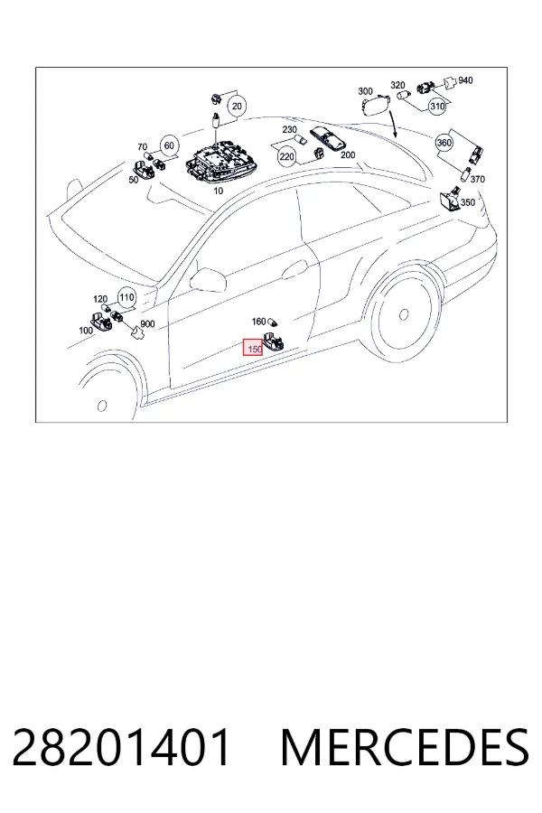 Плафон освітлення кабіни A0028201401 Mercedes