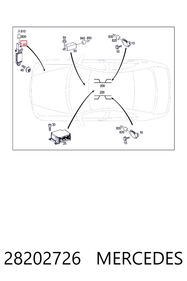 Купити A0028202726 Mercedes Датчик AIRBAG передній