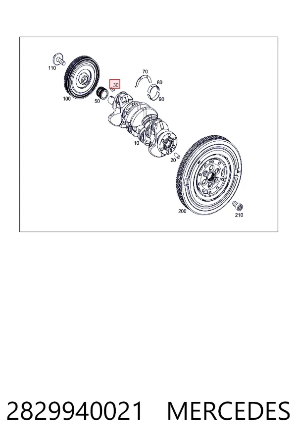 Шпонка коленвала Mercedes A2829940021 ціна, від 34.36 USD