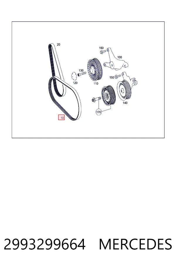 Ремінь кондиціонера Mercedes A0029932996