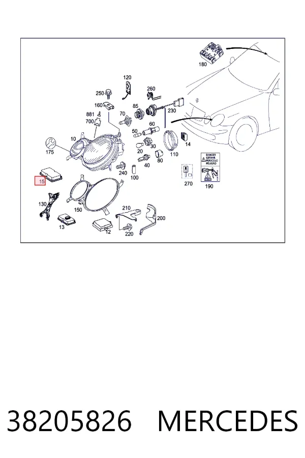 Модуль керування (ЕБУ) світлом фар A0038205826 Mercedes