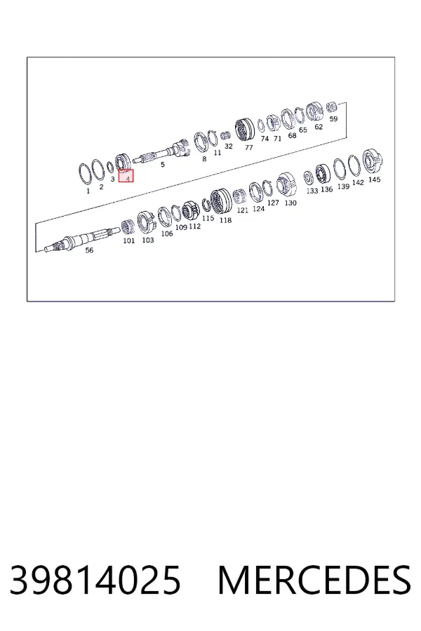 Підшипник первинного валу коробки A0039814025 Mercedes