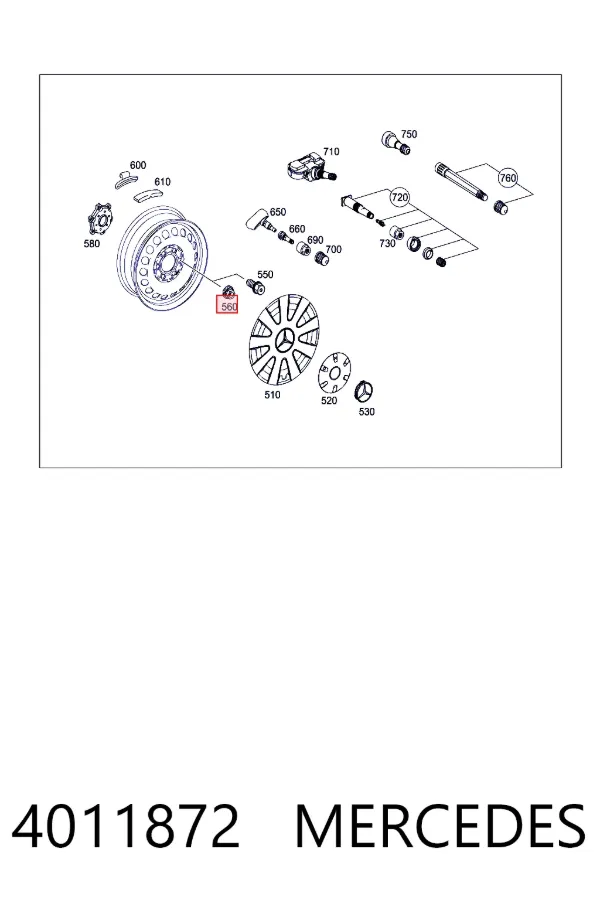 Колісні гайки A0004011872 Mercedes