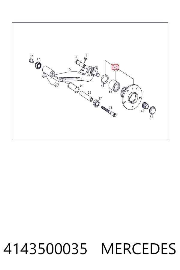 Купити A4143500035 Mercedes Підшипник ступиці колеса