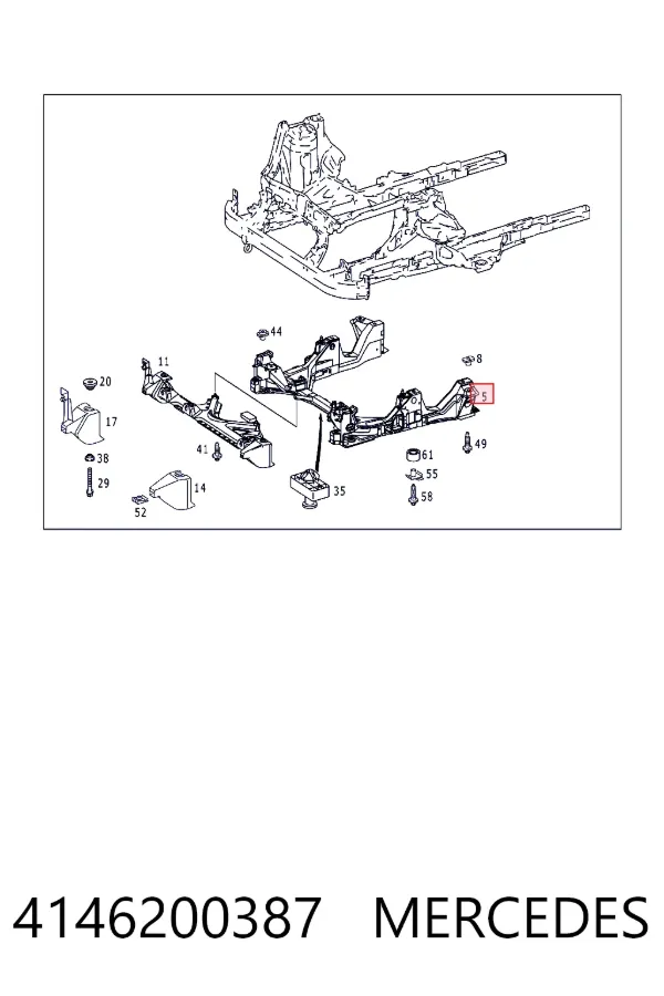 Підрамник передньої підвіски Mercedes A4146200387 ціна, від 475.12 USD