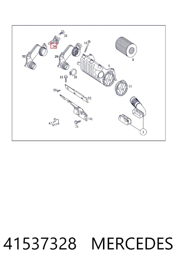 Купити A0041537328 Mercedes Повітромір