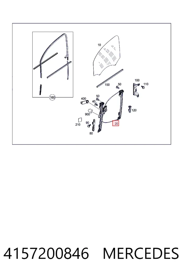 Склопідйомник з електродвигуном Mercedes A4157200846 ціна, від 305.25 USD