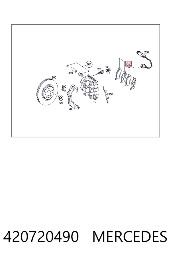 Гальмівні колодки Mercedes A0004207204 ціна, від 82.23 USD