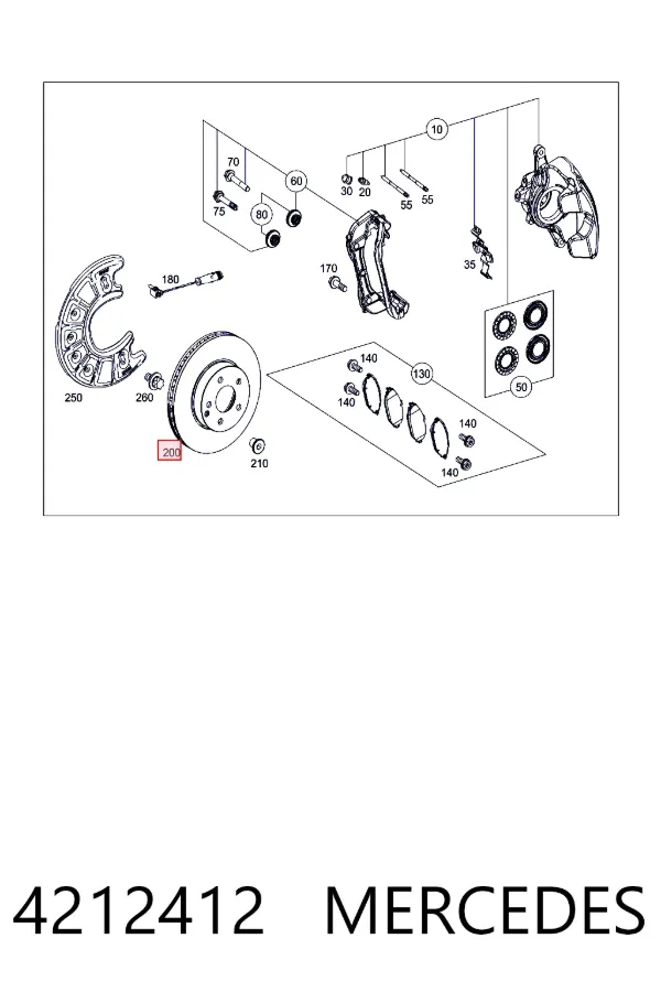 A0004212412 Mercedes Гальмо дискове переднє