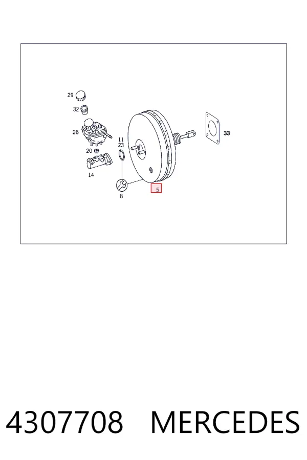 A0004307708 Mercedes Підсилювач гальм вакуумний
