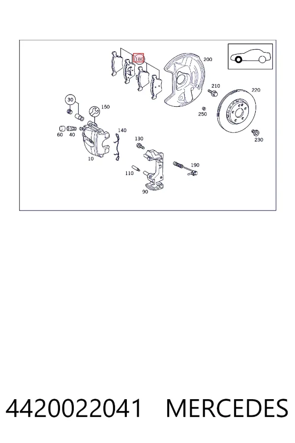 A004420022041 Mercedes Передні гальмівні колодки