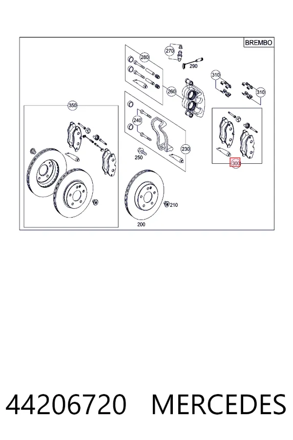 Передні тормозні колодки 44206720 Mercedes