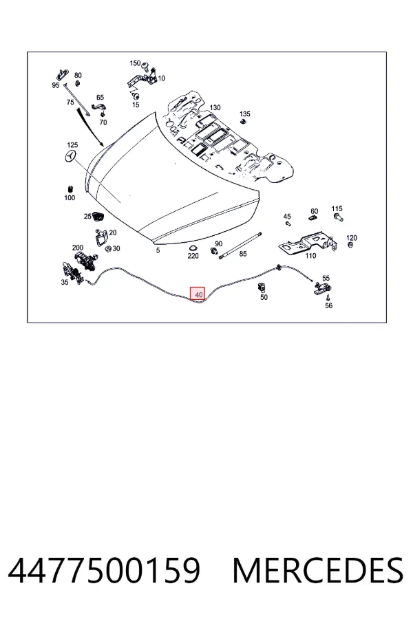 Купити A4477500159 Mercedes Трос капота