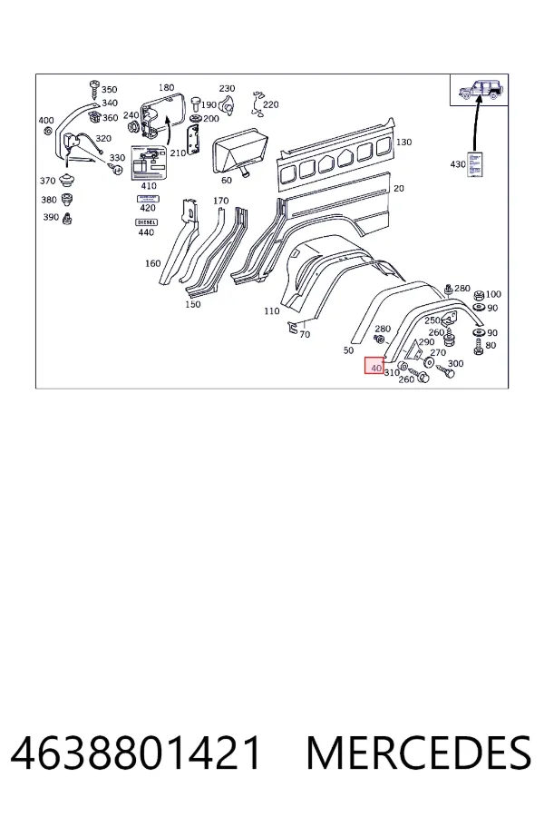  Mercedes A4638801421 ціна, від 42.18 USD