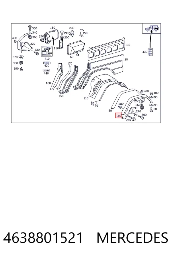  Mercedes A4638801521 ціна, від 36.66 USD