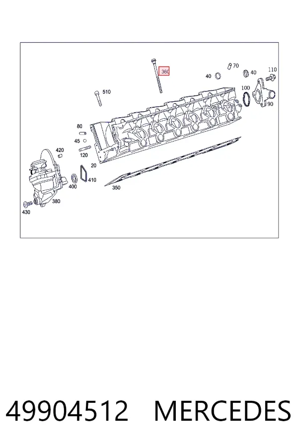 A0049904512 Mercedes Болт кріплення головки блоку циліндрів