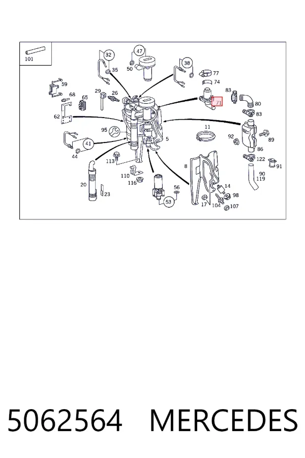 A0005062564 Mercedes Кран пічки (обігрівача)