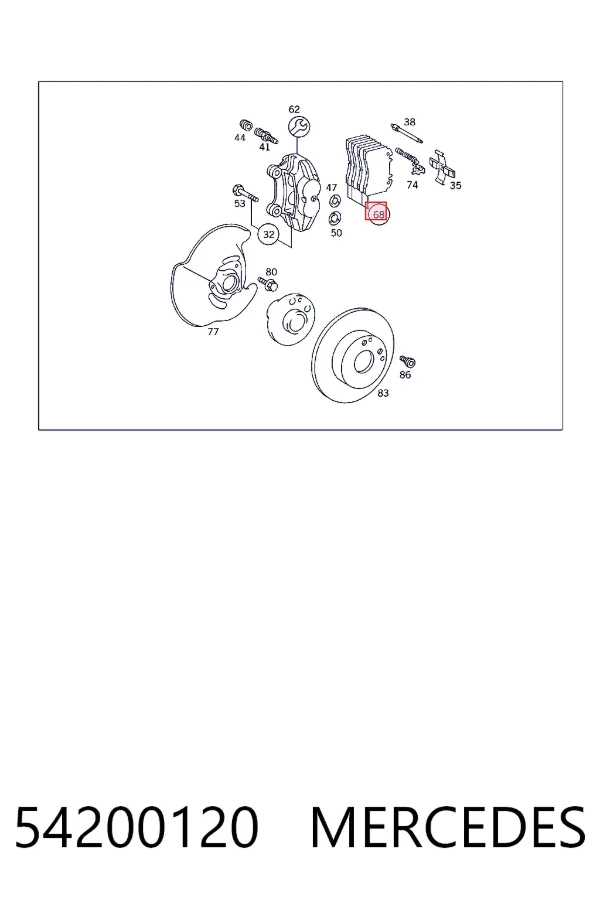 Передні тормозні колодки 54200120 Mercedes