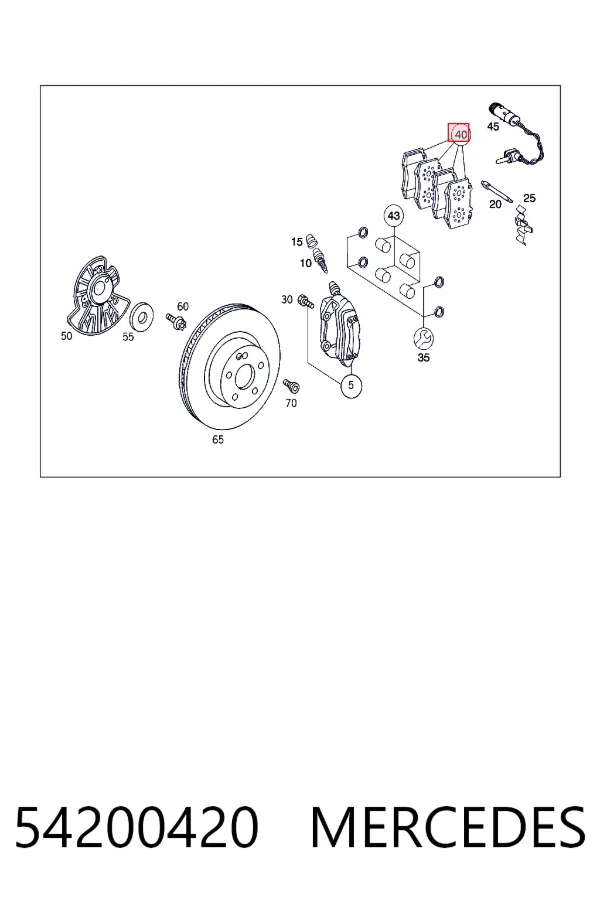 Передні тормозні колодки A0054200420 Mercedes