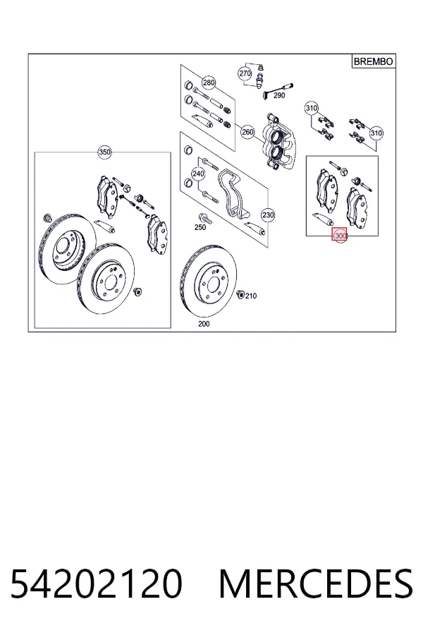 Передні тормозні колодки A0054202120 Mercedes