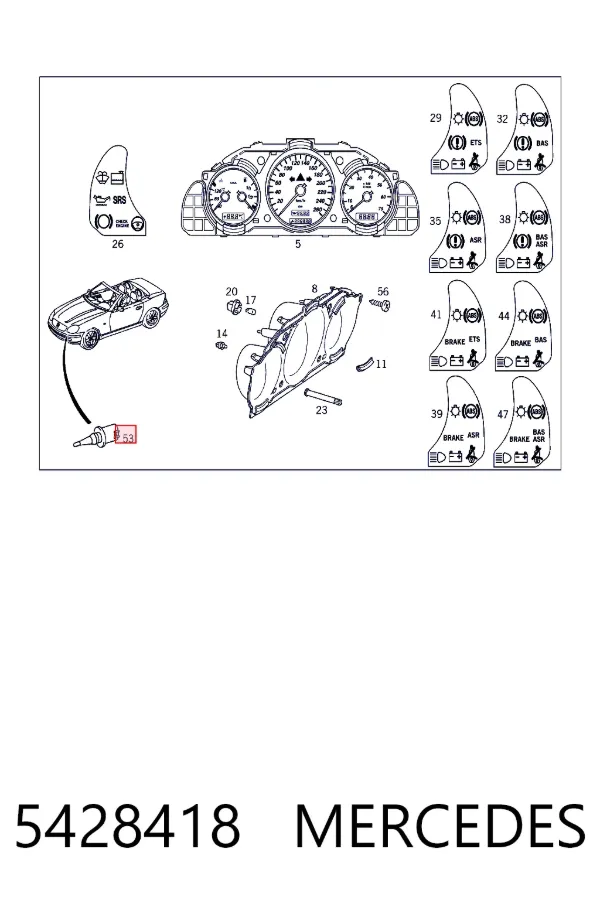 A0005428418 Mercedes Датчик температури навколишнього середовища