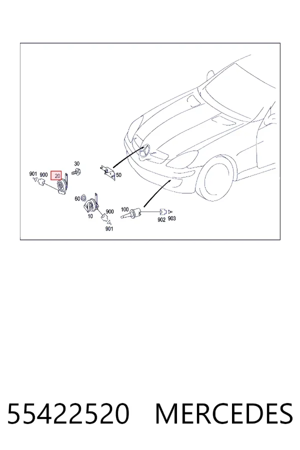 Сигнал звуковий (клаксон) 55422520 Mercedes