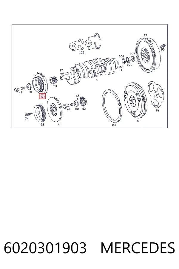 Демпферний шків колінвала Mercedes A6020301903