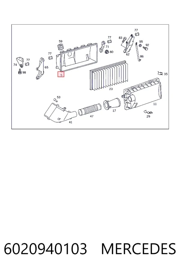 A6020940103 Mercedes Корпус повітряного фільтра, нижня частина
