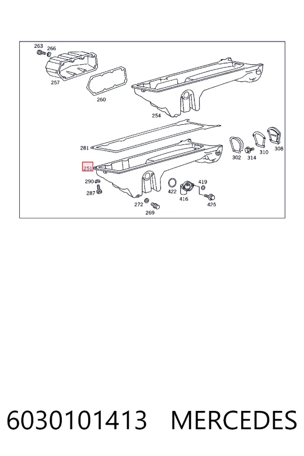 Піддон двигуна Mercedes A6030101413 ціна, від 316.73 USD