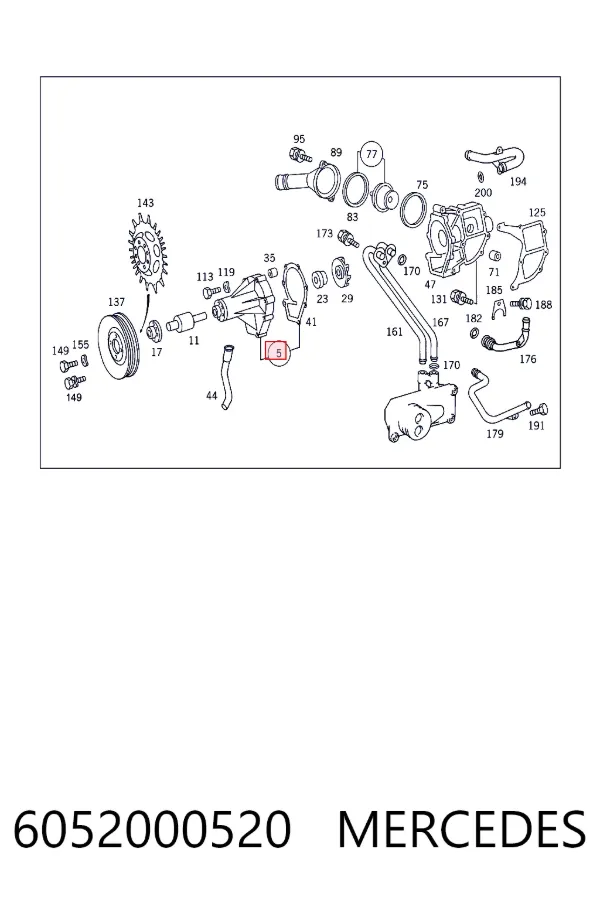 Купити A6052000520 Mercedes Насос охолоджуючої рідини