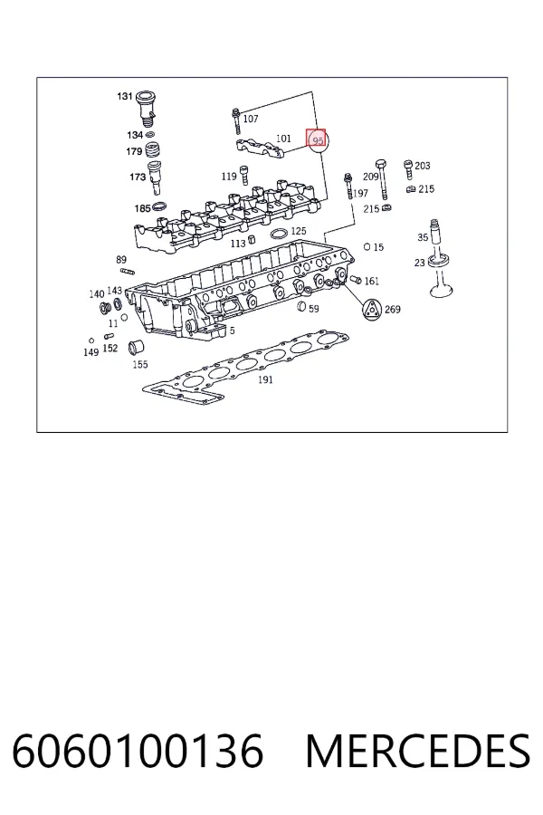 Корпус розподільчого валу Mercedes A6060100136 ціна, від 88.68 USD