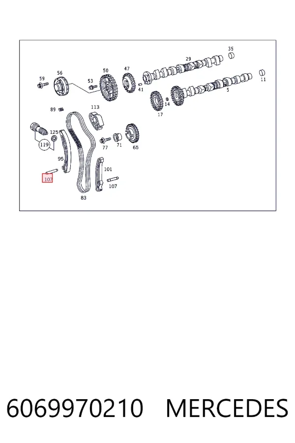 A6069970210 Mercedes Штифт башмака натягувача ланцюга ГРМ