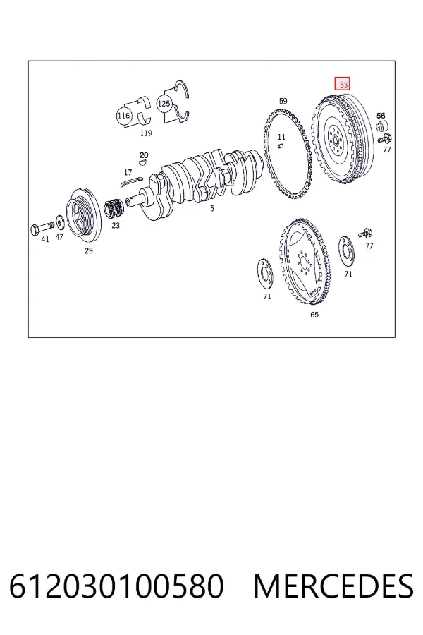 Маховик двигуна Mercedes A6120301005 ціна, від 422.11 USD