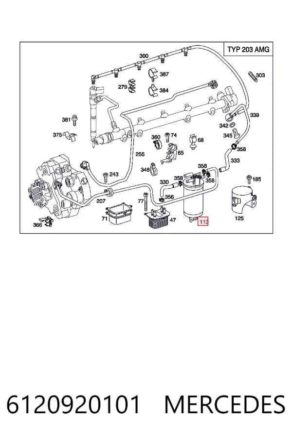 Фільтр тонкого очищення палива Mercedes A6120920101 ціна, від 104.29 USD