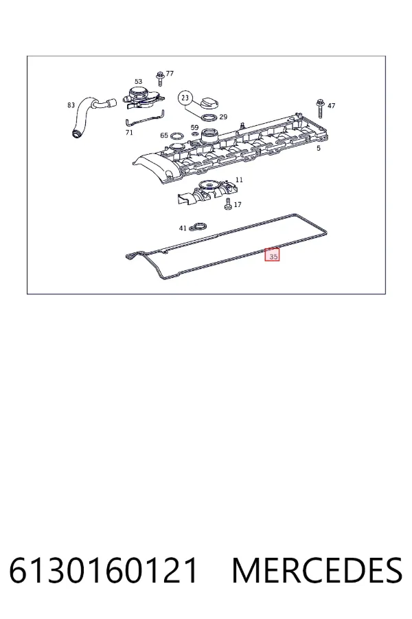 Прокладка клапанної кришки двигуна, комплект Mercedes A6130160121 ціна, від 26.66 USD