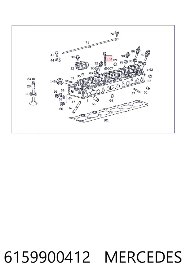 Болт головки блока циліндрів, ГБЦ Mercedes A6159900412 ціна, від 2.24 USD