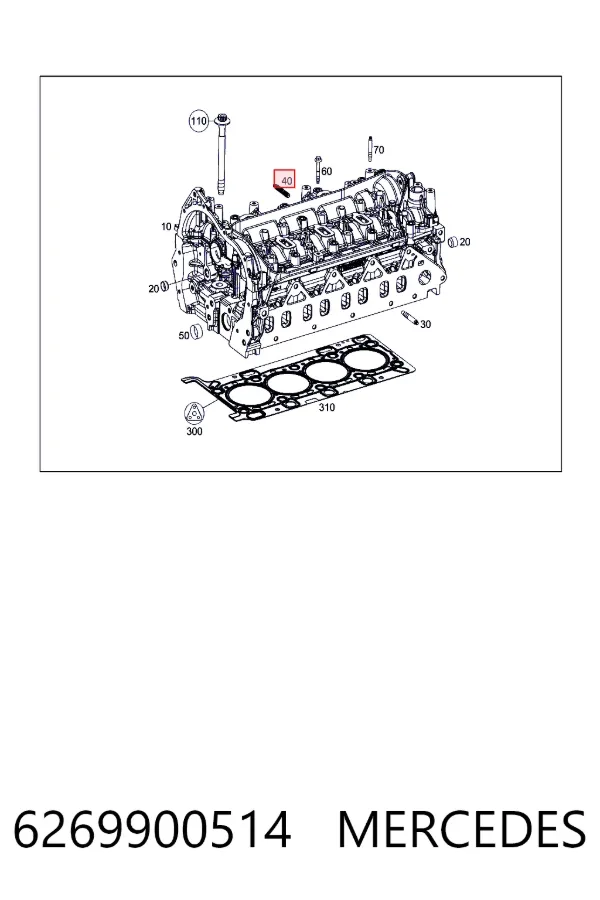 Шпилька випускного колектора A6269900514 Mercedes