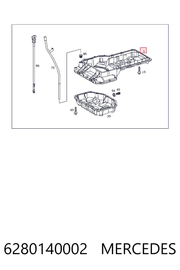 A6280140002 Mercedes Піддон масляний картера двигуна, верхня частина