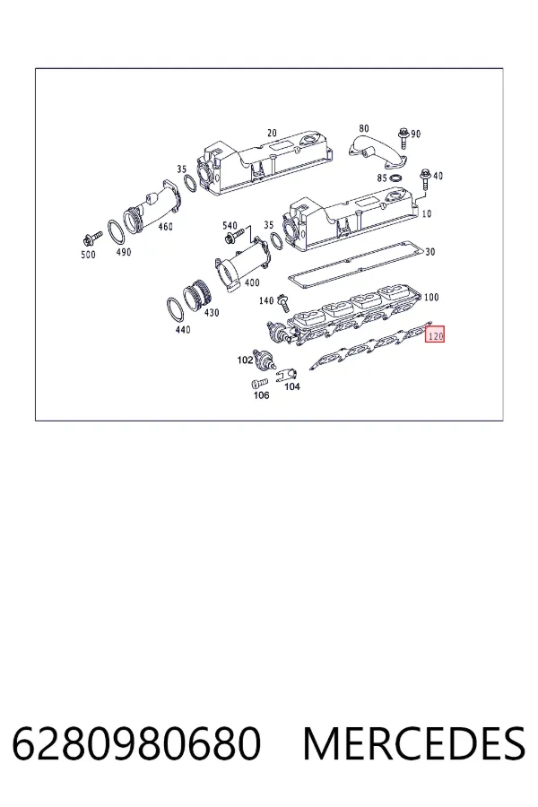Купити A6280980680 Mercedes Прокладка впускного колектора, ліва