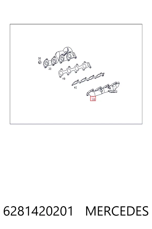 Купити A6281420201 Mercedes Колектор випускний, лівий
