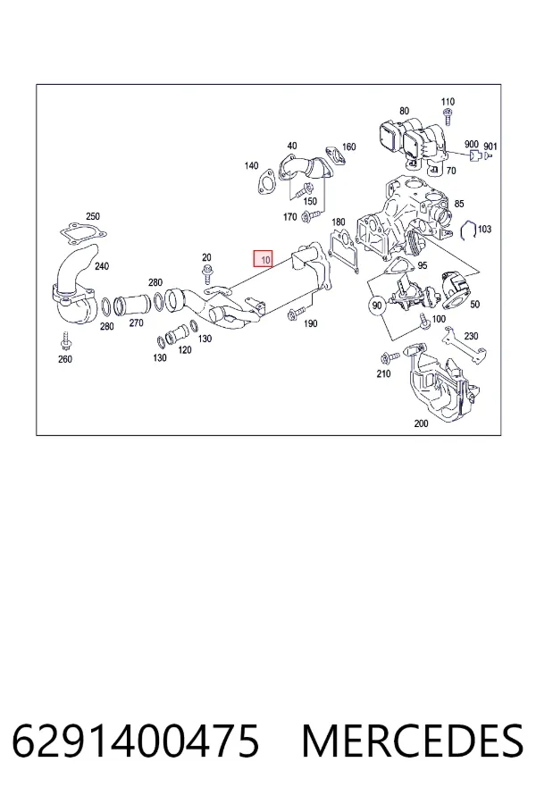 Купити A6291400475 Mercedes Радіатор системи EGR рециркуляції вихлопних газів