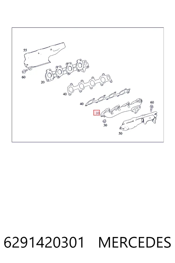 Купити A6291420301 Mercedes Колектор випускний, лівий