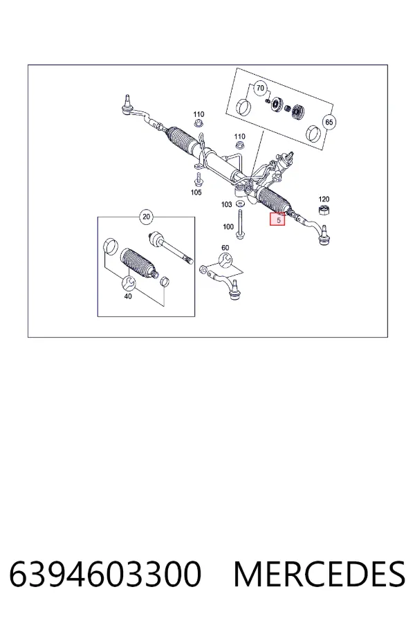 Рульова рейка A6394603300 Mercedes