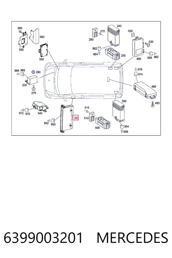 Блок комфорту передніх дверей A6399003201 Mercedes