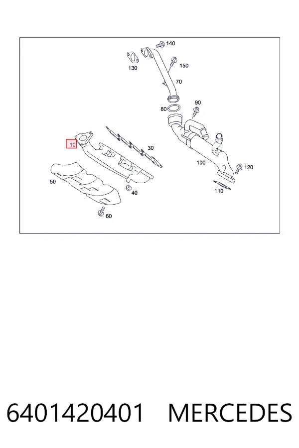 Газопроводи (колектор випускний) Mercedes A6401420401 ціна, від 22.78 USD