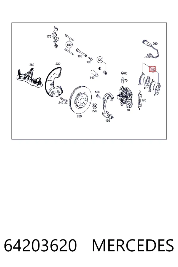 A0064203620 Mercedes Передні гальмівні колодки