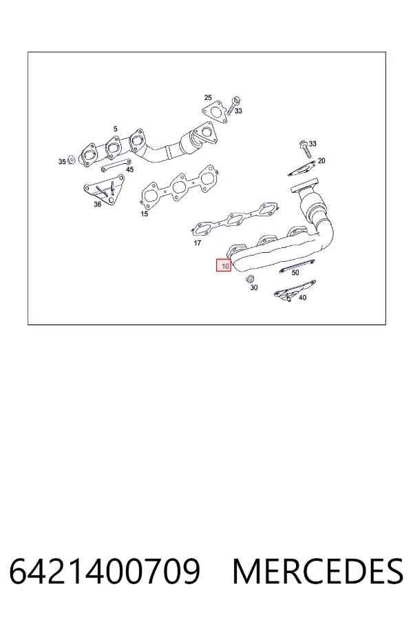 Колектор випускний, лівий Mercedes A6421400709 ціна, від 63.34 USD